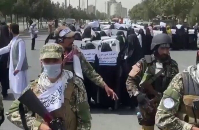 Afghan Women Chant “Death to America” at Pro-Taliban Rally on 20th Anniversary of 9/11